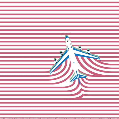 Pink Paper Plane Print Pure Cotton King Size Bedsheet