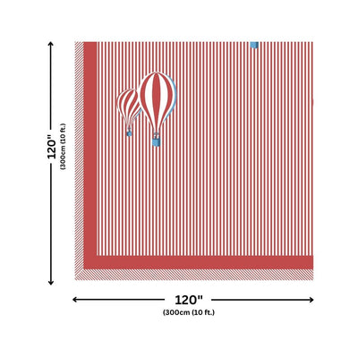 Red Hot Air Balloon Print Pure Cotton King Size Bedsheet