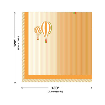 Orange Hot Air Balloon Print Pure Cotton King Size Bedsheet