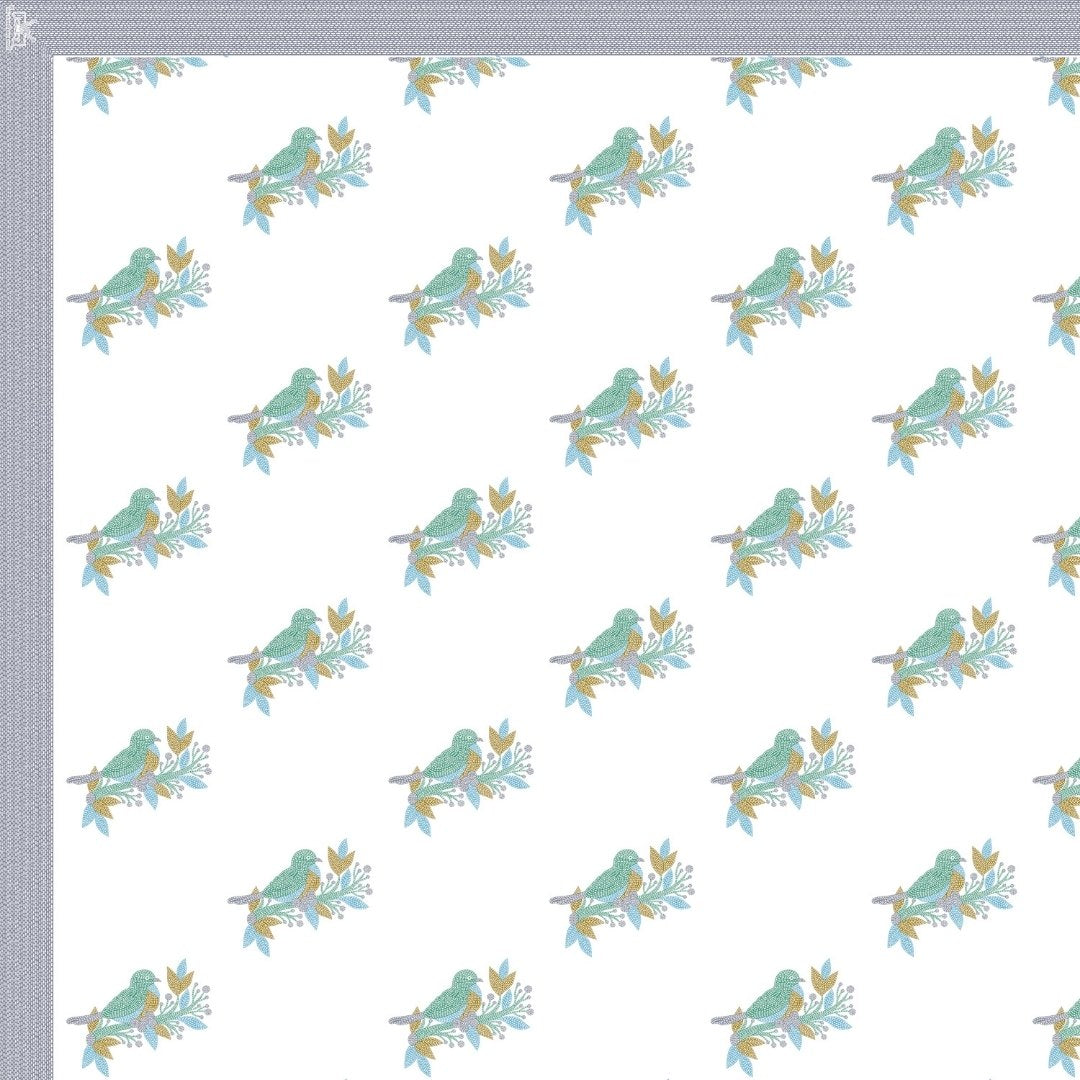 Steel Blue Avian Breeze King Size Pure Cotton Bedsheet