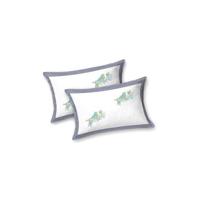 Steel Blue Avian Breeze King Size Pure Cotton Bedsheet