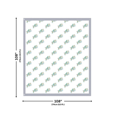Steel Blue Avian Breeze King Size Pure Cotton Bedsheet
