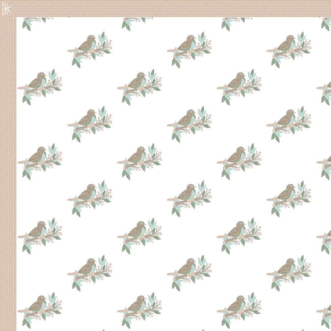 Sandy Beige Avian Breeze King Size Pure Cotton Bedsheet