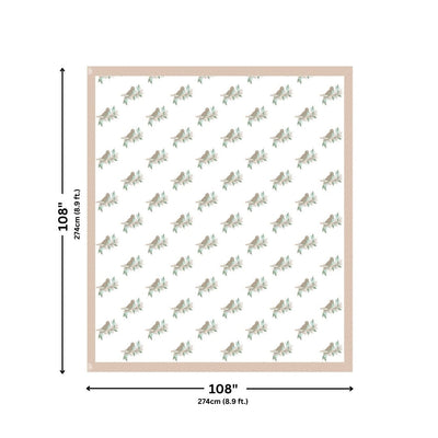 Sandy Beige Avian Breeze King Size Pure Cotton Bedsheet
