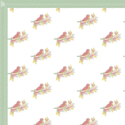 Fresh Green Avian Breeze King Size Pure Cotton Bedsheet