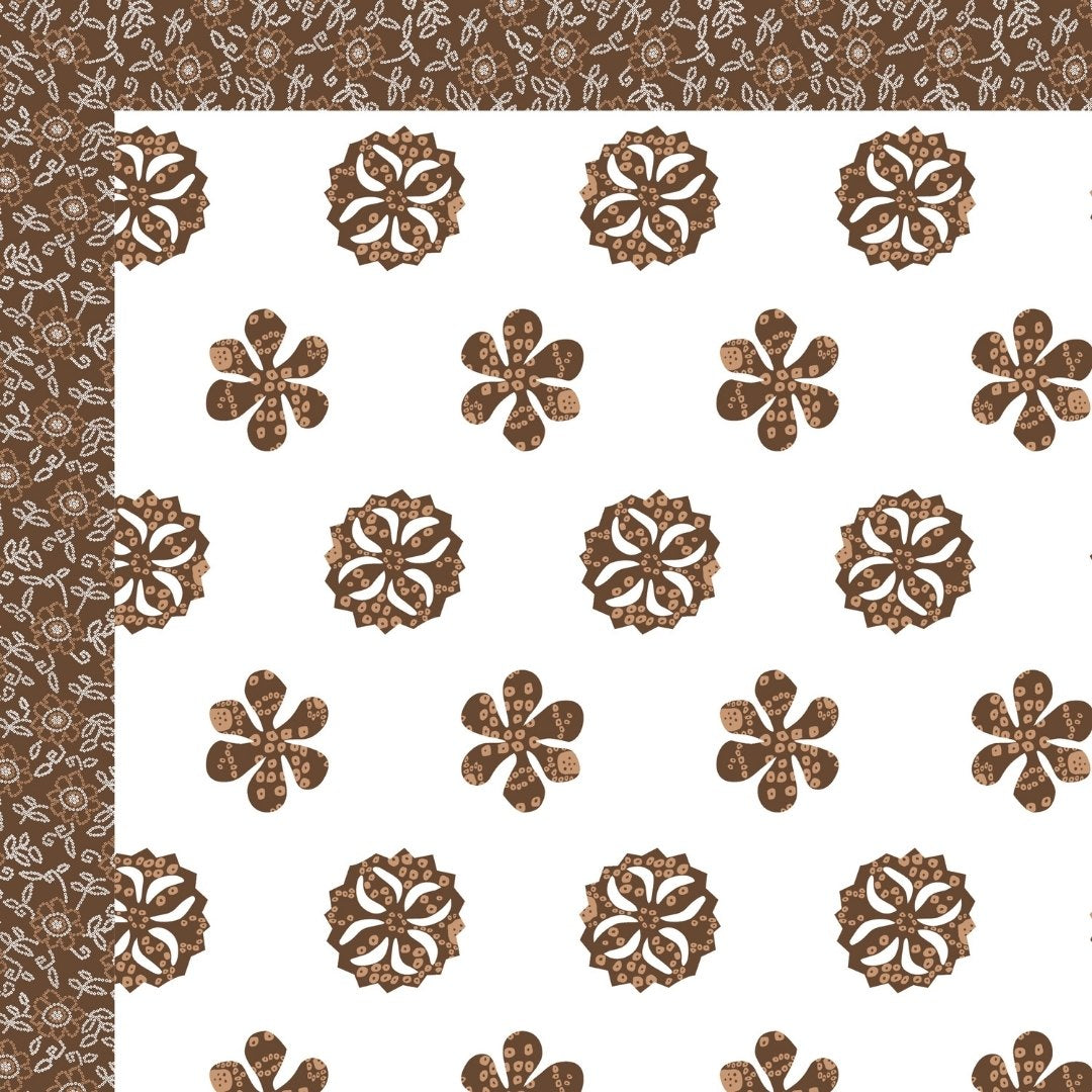 Mocha Brown Royal Mandala King Size Pure Cotton Bedsheet