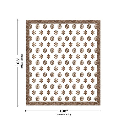 Mocha Brown Royal Mandala King Size Pure Cotton Bedsheet