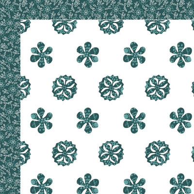 Teal Blue Royal Mandala Tropical Trio King Size Pure Cotton Bedsheet