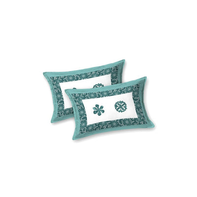 Teal Blue Royal Mandala Tropical Trio King Size Pure Cotton Bedsheet