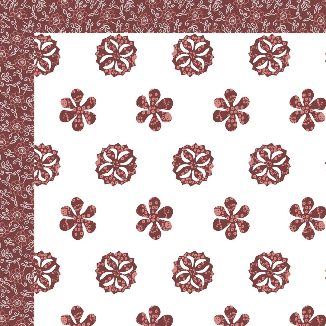 Rust Red Royal Mandala Tropical Trio King Size Pure Cotton Bedsheet