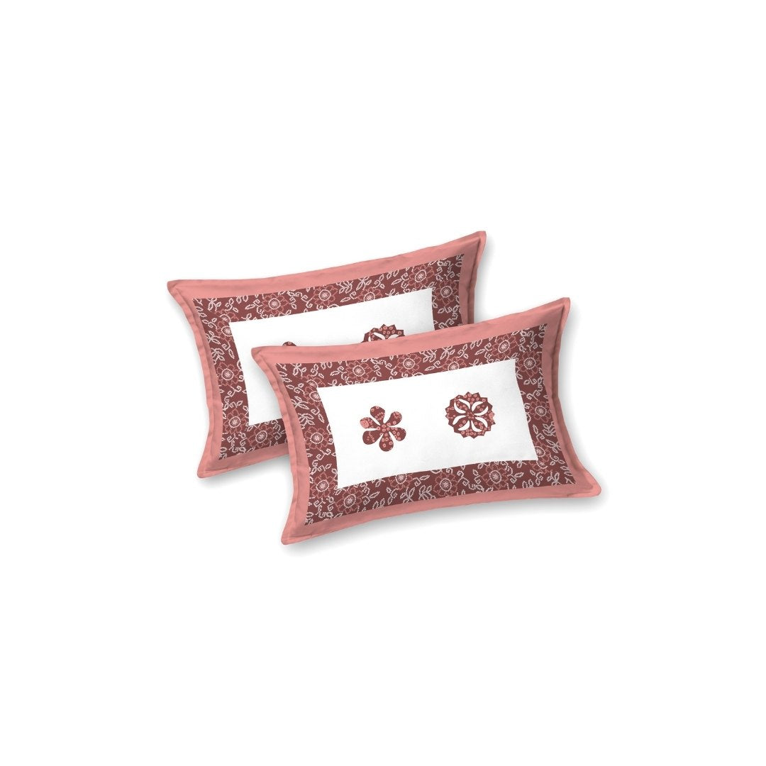 Rust Red Royal Mandala Tropical Trio King Size Pure Cotton Bedsheet