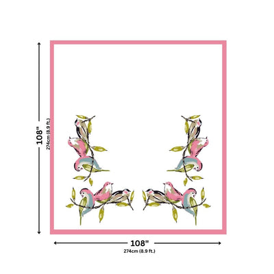 Flamingo Pink Tulip Harmony King Size Pure Cotton Bedsheet