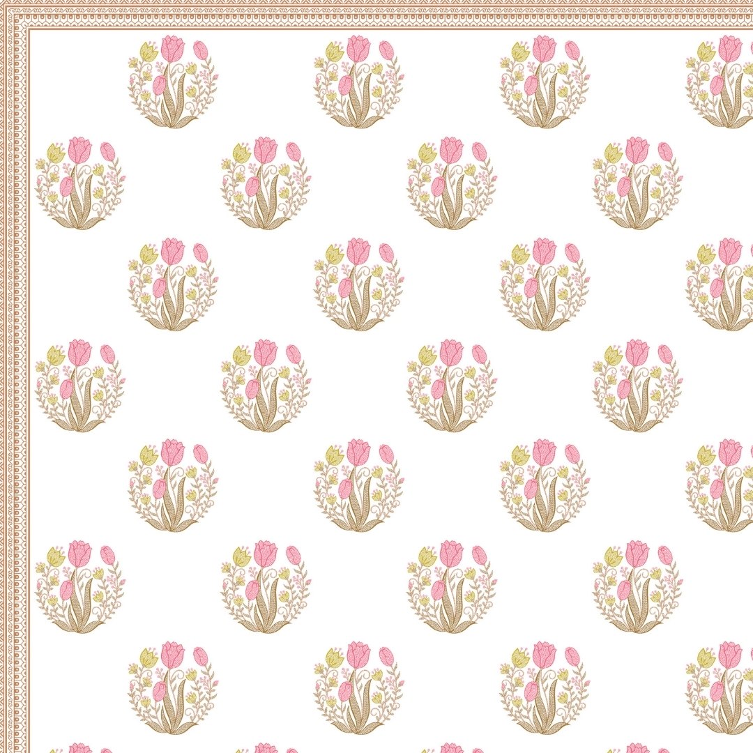 Amber Brown Bunny Meadow King Size Pure Cotton Bedsheet