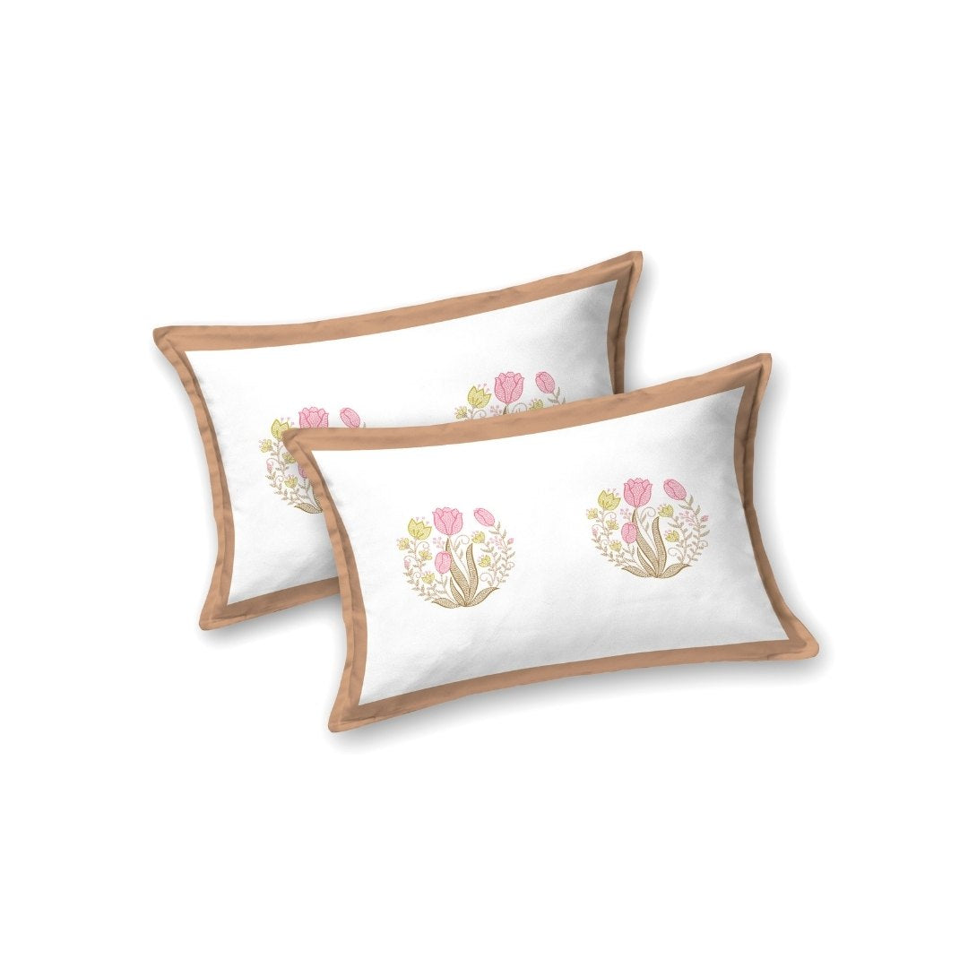 Amber Brown Bunny Meadow King Size Pure Cotton Bedsheet