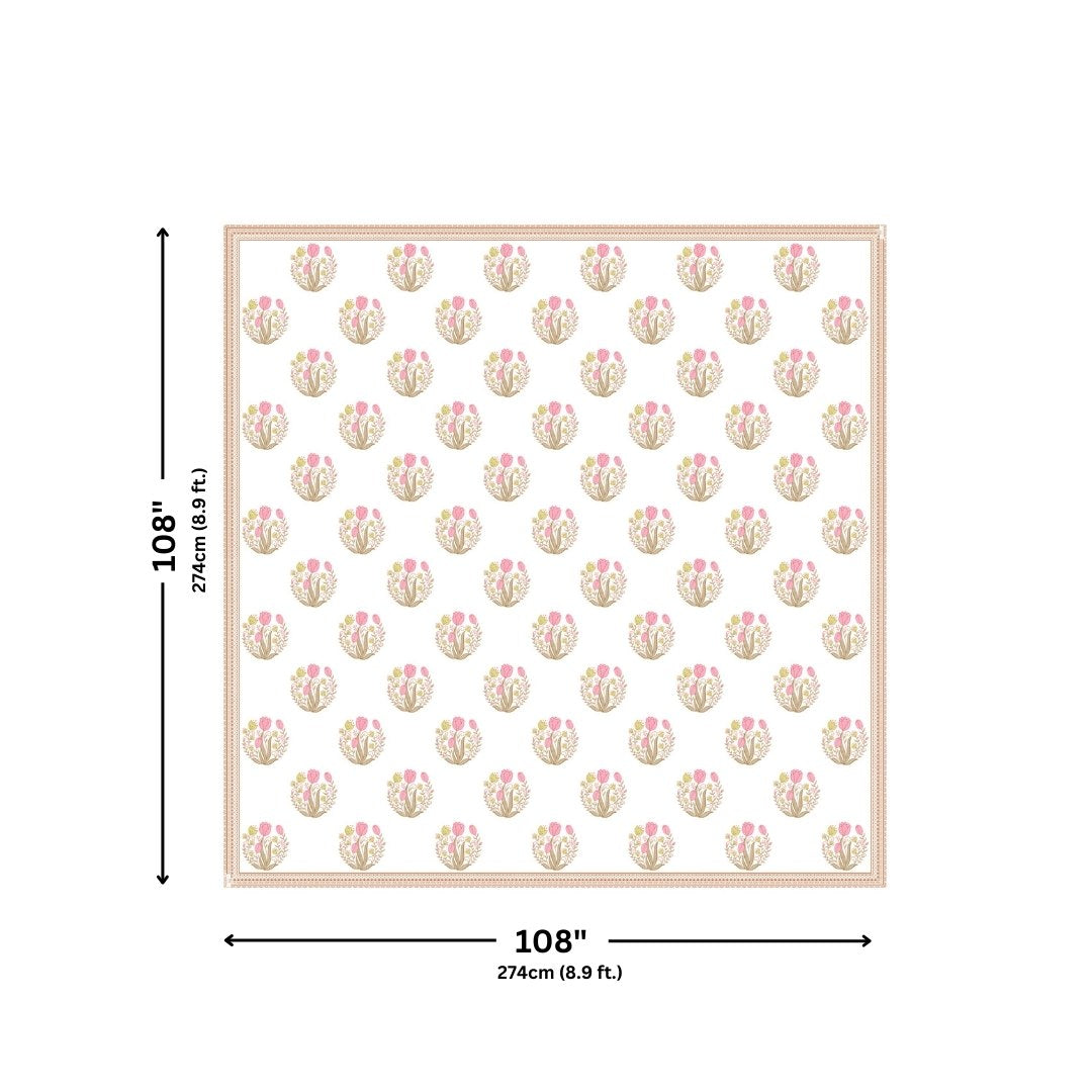 Amber Brown Bunny Meadow King Size Pure Cotton Bedsheet