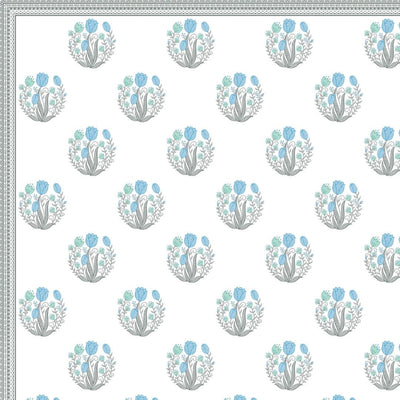 Slate Grey Tulip Harmony King Size Pure Cotton Bedsheet