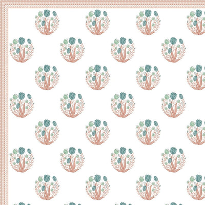 Tangerine Orange Tulip Harmony King Size Pure Cotton Bedsheet