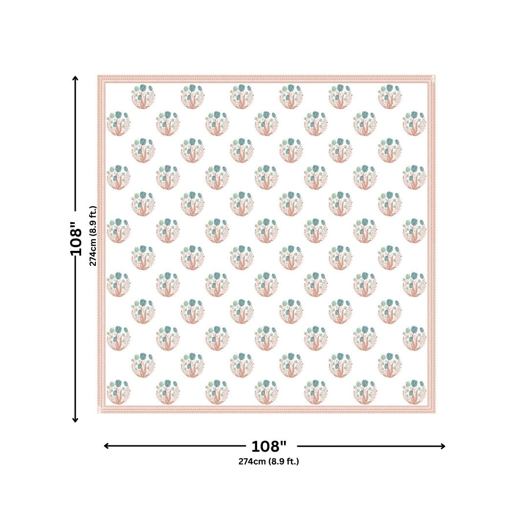 Tangerine Orange Tulip Harmony King Size Pure Cotton Bedsheet