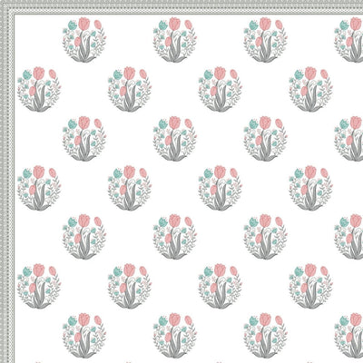 Bottle Green Bunny Meadow King Size Pure Cotton Bedsheet