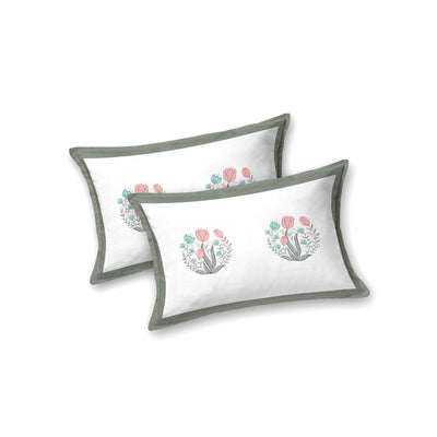 Bottle Green Bunny Meadow King Size Pure Cotton Bedsheet