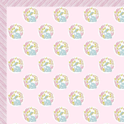 Blossom Pink Bunny Meadow King Size Pure Cotton Bedsheet