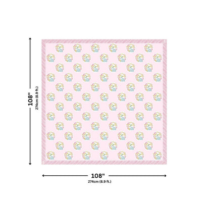 Blossom Pink Bunny Meadow King Size Pure Cotton Bedsheet
