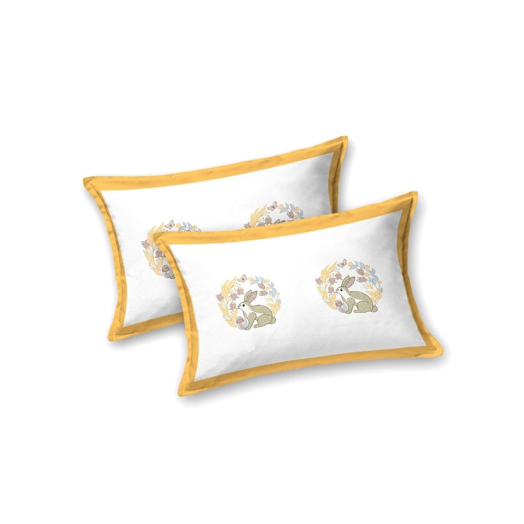 Primrose Yellow Palm Oasis King Size Pure Cotton Bedsheet
