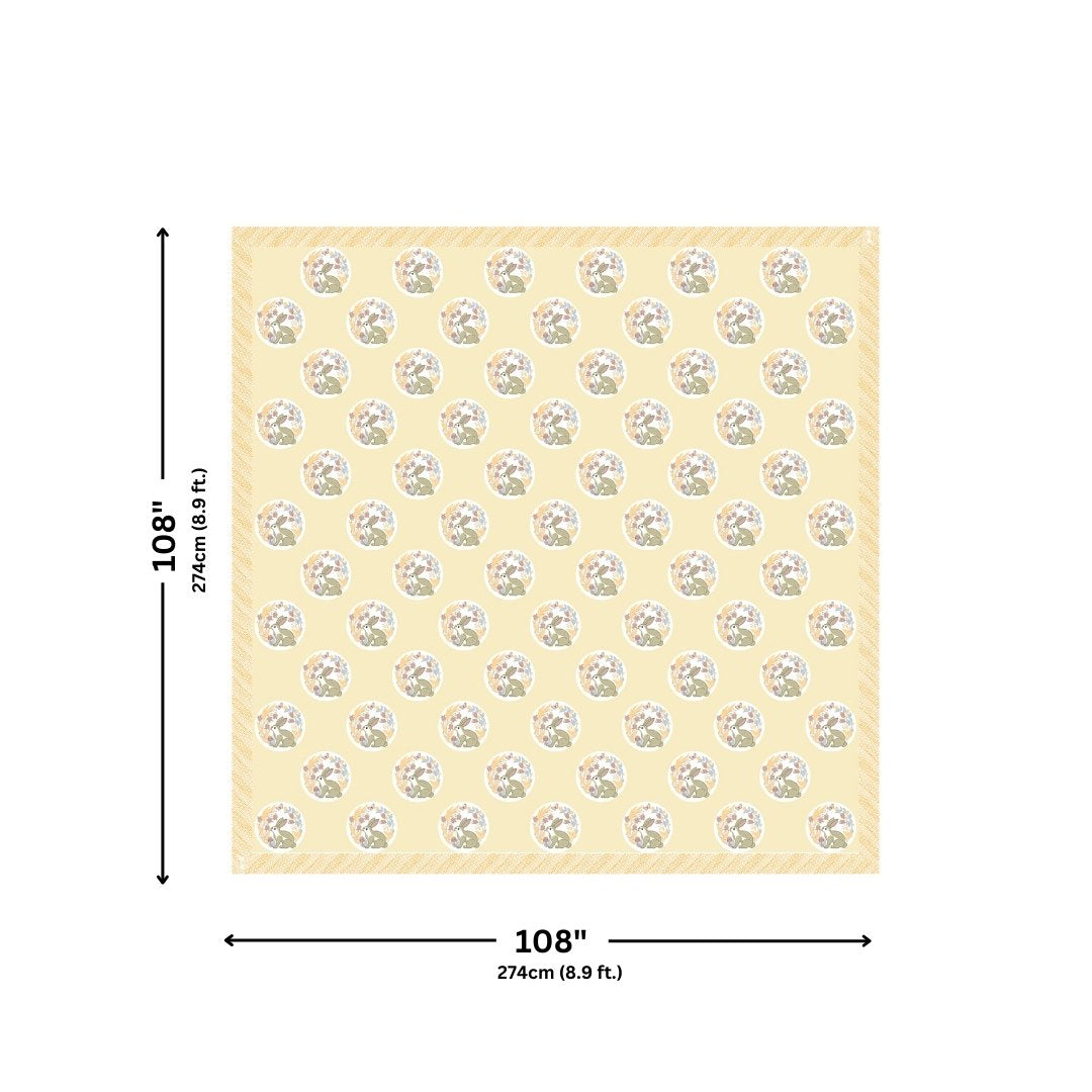 Primrose Yellow Palm Oasis King Size Pure Cotton Bedsheet