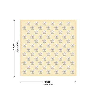 Primrose Yellow Palm Oasis King Size Pure Cotton Bedsheet