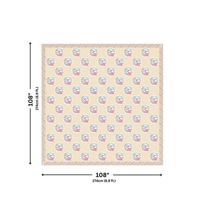 Latte Beige Palm Oasis King Size Pure Cotton Bedsheet
