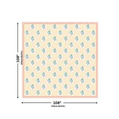 Buttercream Yellow Palm Oasis King Size Pure Cotton Bedsheet