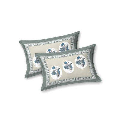Sage Green Winter Wonderland King Size Pure Cotton Bedsheet