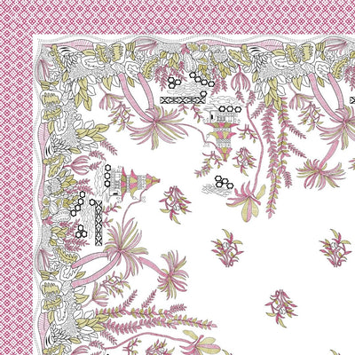 Soft Pink Floral Meadow Bedsheet | Set of 1 Bedsheet and 2 Pillow Covers (108" X 108")