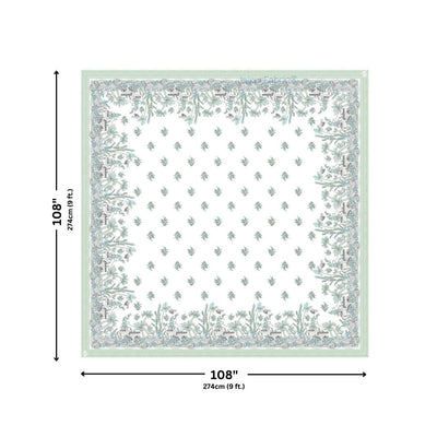 Mint Green Tropical Bliss Bedsheet | Set of 1 Bedsheet and 2 Pillow Covers (108" X 108")