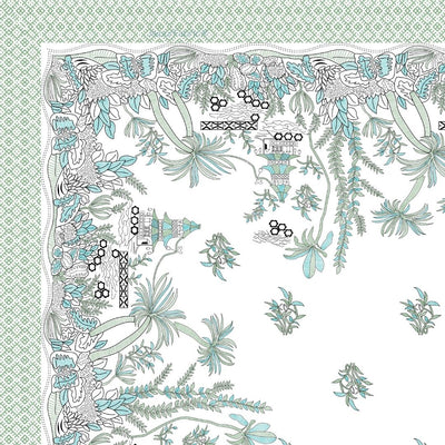 Mint Green Tropical Bliss Bedsheet | Set of 1 Bedsheet and 2 Pillow Covers (108" X 108")