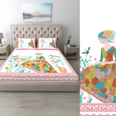 Ocean Blue King Size Pure Cotton Bedsheet