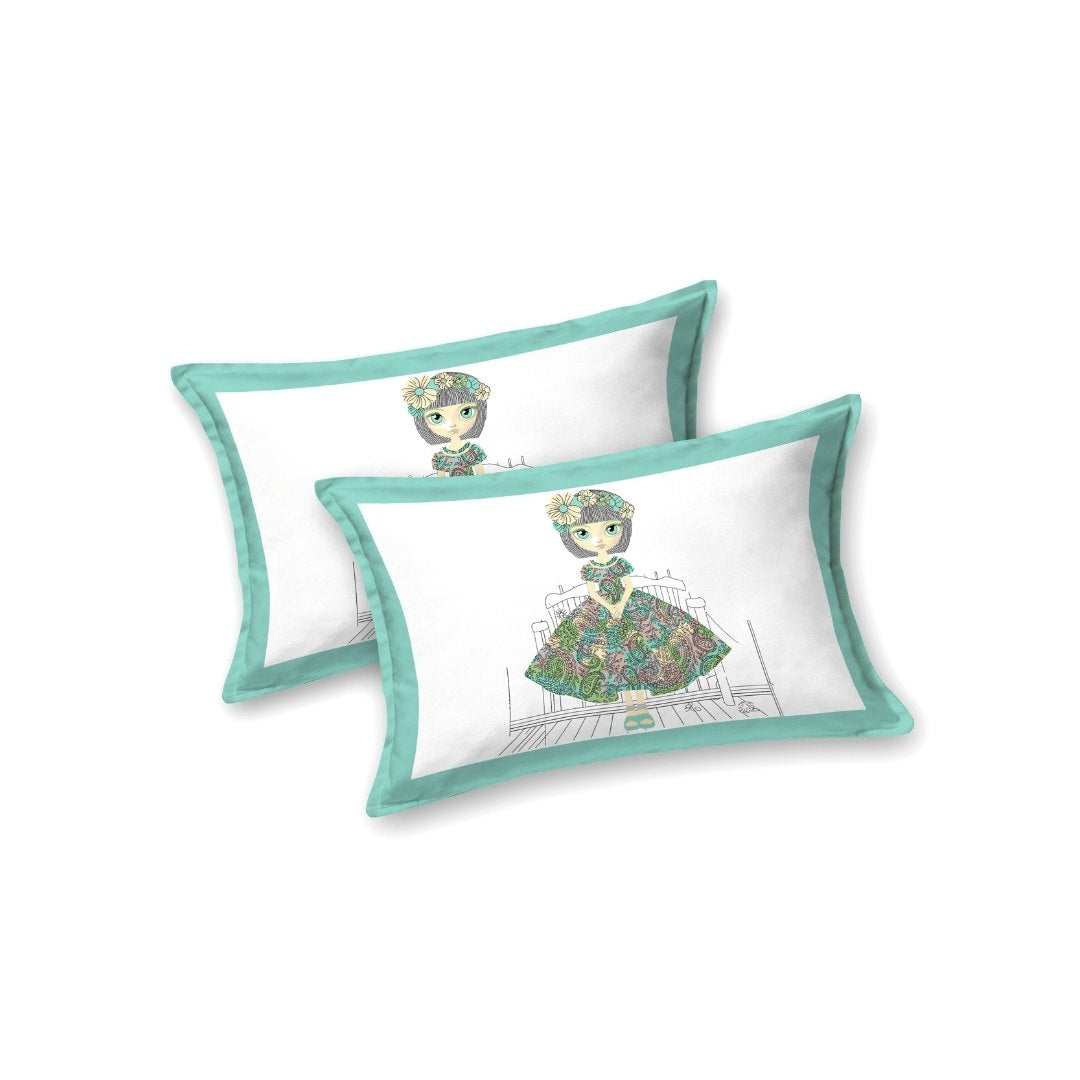 Petal Green King Size Pure Cotton Bedsheet