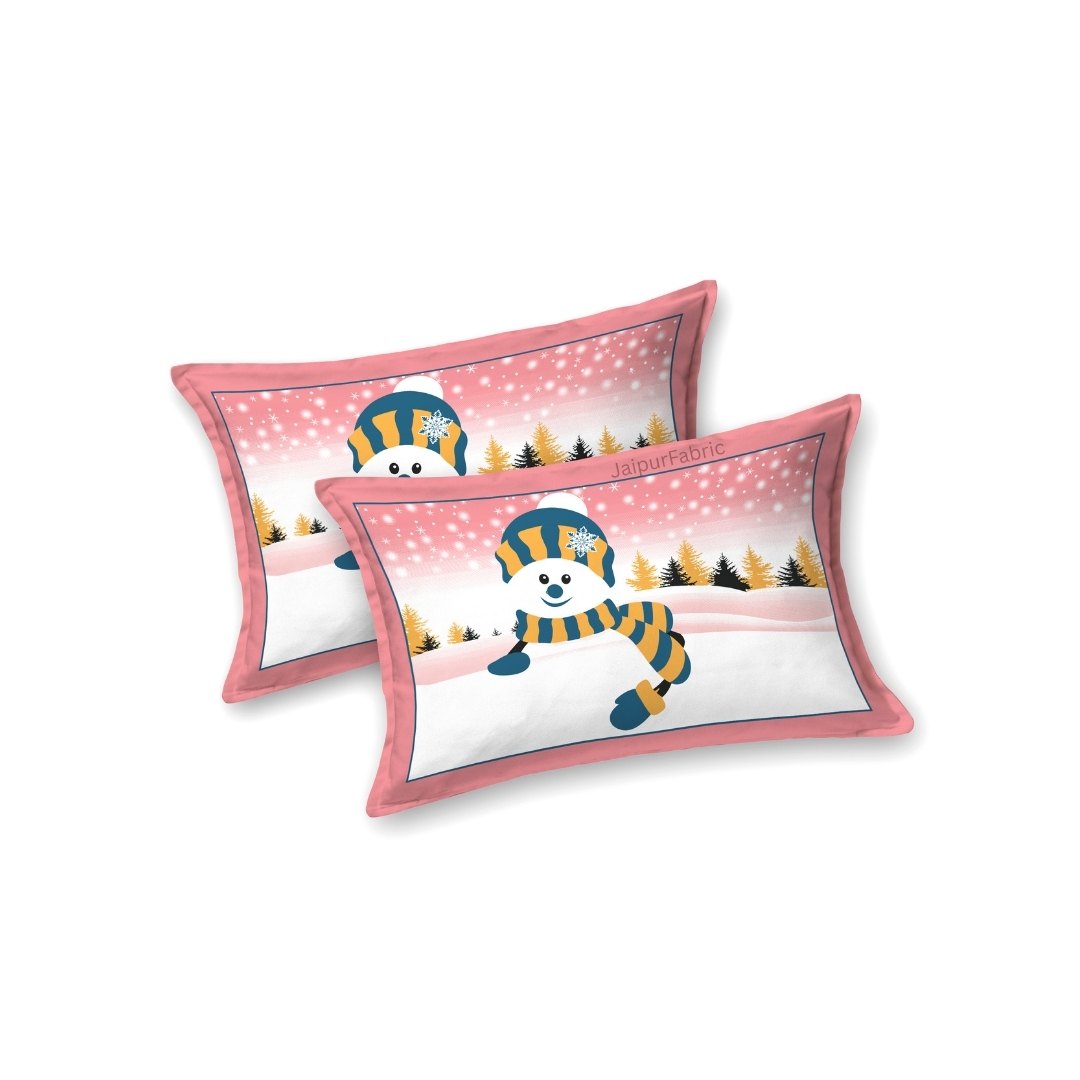 Candy Pink Winter Wonderland King Size Pure Cotton Bedsheet