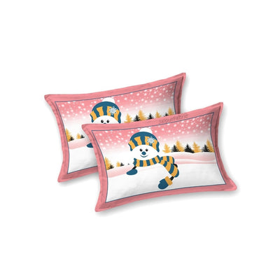 Candy Pink Winter Wonderland King Size Pure Cotton Bedsheet