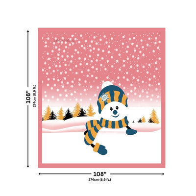 Candy Pink Winter Wonderland King Size Pure Cotton Bedsheet