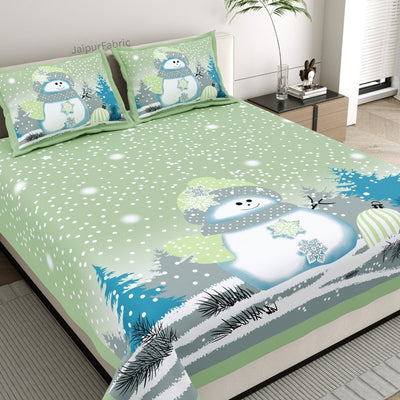 Holly Green King Size Pure Cotton Bedsheet