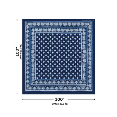 Classic Mango Buti Deep Navy King Size Bed Sheet