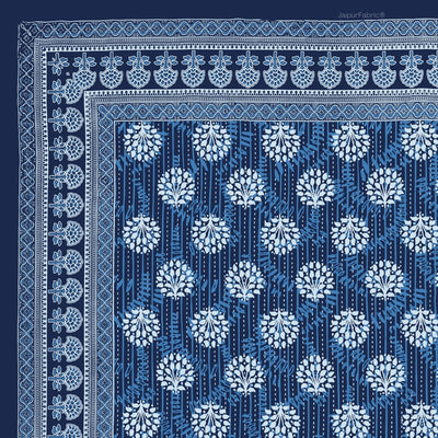 Geometric Star Lattice Ink Blue King Size Bed Sheet