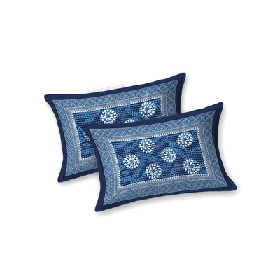 Geometric Star Lattice Ink Blue King Size Bed Sheet