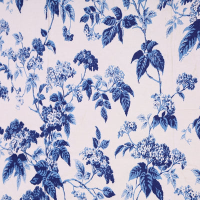 Blue Leafy Vine Floral Pure Cotton King Size Bedsheet