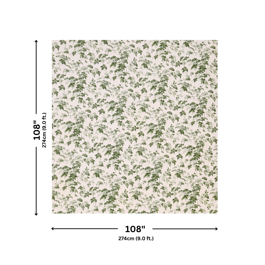 Green Leafy Vine Floral Pure Cotton King Size Bedsheet