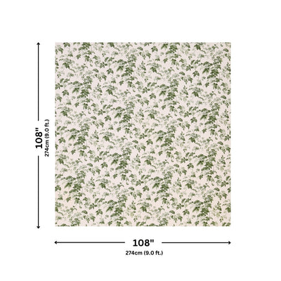 Green Leafy Vine Floral Pure Cotton King Size Bedsheet