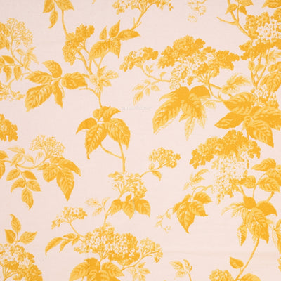 Yellow Leafy Vine Floral Pure Cotton King Size Bedsheet
