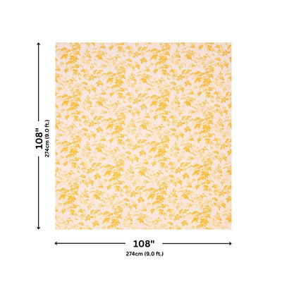 Yellow Leafy Vine Floral Pure Cotton King Size Bedsheet