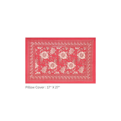 Rose Pink Ethnic Floral Jaal Pure Cotton King Size Bedsheet